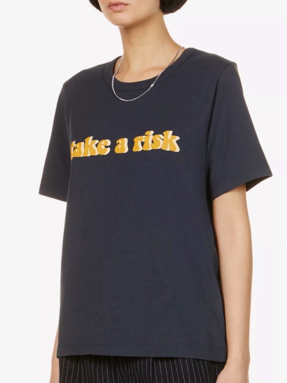 ba&sh Meril T-Shirt Graphic Short Sleeve Tee in Navy Blue